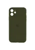 Чехол Silicone Case Full Camera Protective (AA) для Apple iPhone 12 (6.1") Зеленый / Dark Olive