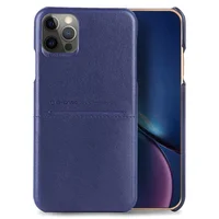 Кожаная накладка G-Case Cardcool Series для Apple iPhone 12 Pro / 12 (6.1") Синий