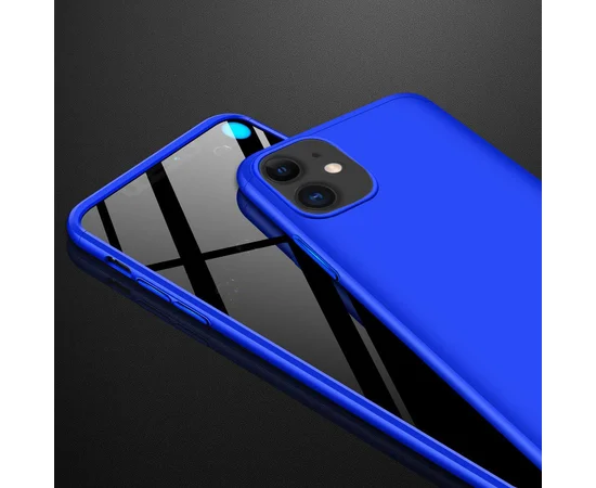 Пластиковая накладка GKK LikGus 360 градусов (opp) для Apple iPhone 12 (6.1") Синий