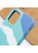 Чехол Silicone case full Aquarelle для Apple iPhone 12 Pro / 12 (6.1") Бирюзово-белый