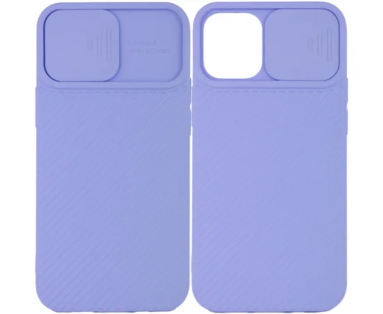 Чехол Camshield Square TPU со шторкой для камеры для Apple iPhone 12 Pro / 12 (6.1") Голубой