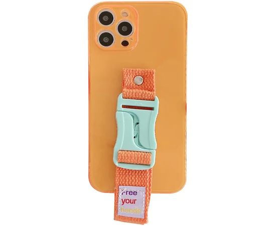 Чехол Handfree с цветным ремешком для Apple iPhone 12 Pro (6.1") Оранжевый