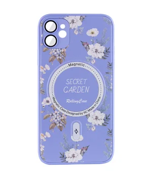 TPU+PC чохол Secret Garden with MagSafe для Apple iPhone 12 (6.1") Lilac