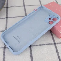 Чехол Silicone Case Full Camera Protective (AA) для Apple iPhone 12 (6.1") Голубой / Lilac Blue