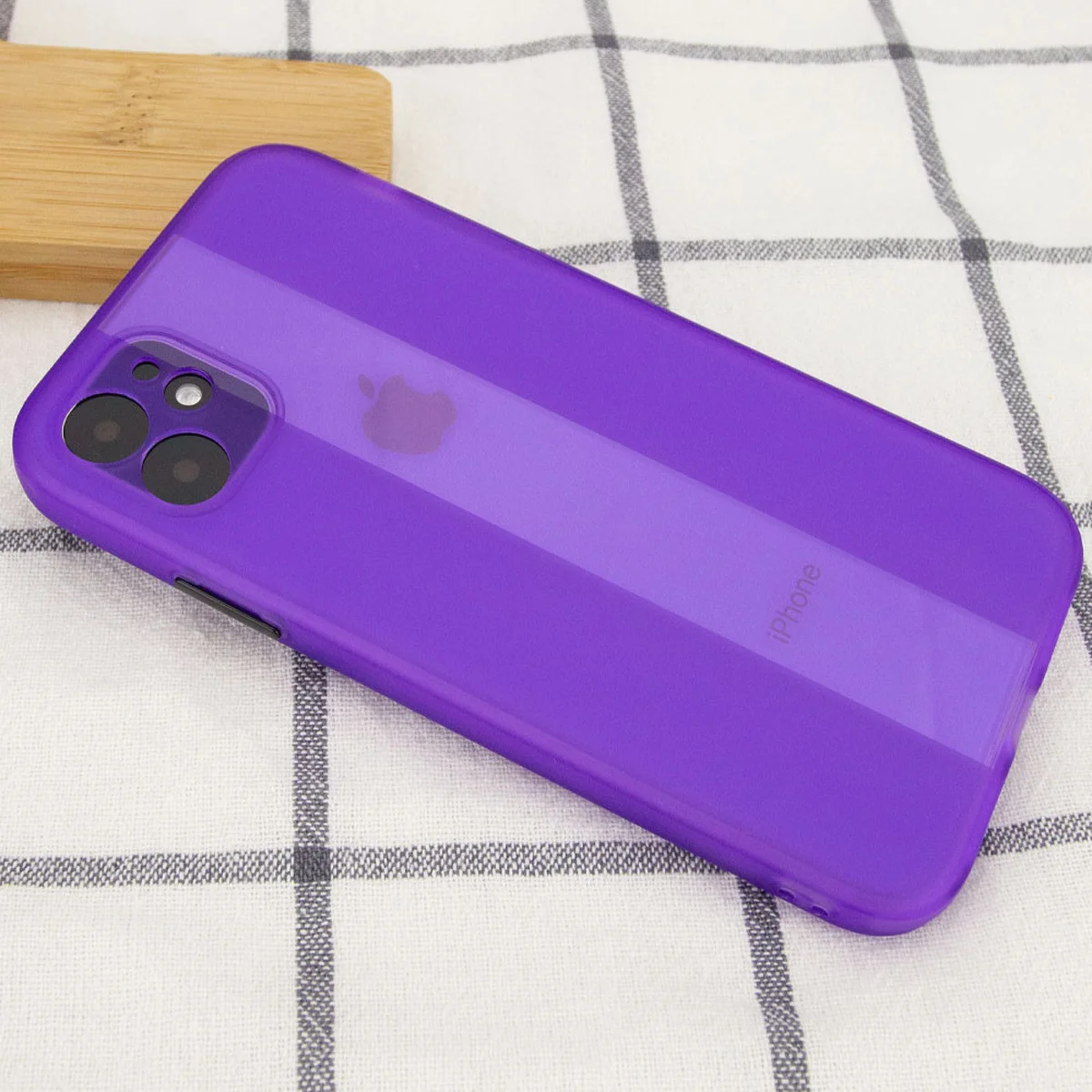 Чохол TPU Glossy Line Full Camera для Apple iPhone 12 (6.1 ") Бузковий