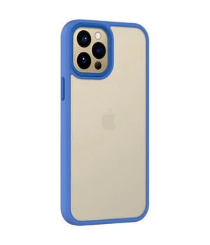 TPU+PC чехол Metal Buttons для Apple iPhone 12 Pro / 12 (6.1") Голубой