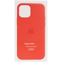 Чохол Silicone case (AAA) full with Magsafe and Animation для Apple iPhone 12 Pro / 12 (6.1 ") Помаранчевий / Electric Orange