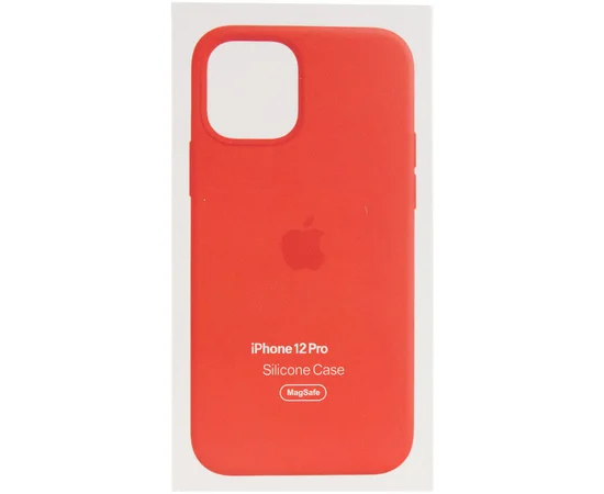 Чехол Silicone case (AAA) full with Magsafe and Animation для Apple iPhone 12 Pro / 12 (6.1") Оранжевый / Electric Orange