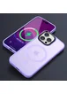 TPU+PC чехол Metal Buttons with MagSafe Colorful для Apple iPhone 12 Pro / 12 (6.1") Сиреневый