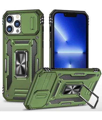 Удароміцний чохол Camshield Army Ring для Apple iPhone 12 Pro / 12 (6.1") Оливковий / Army Green Удароміцний чохол Camshield Army Ring для Apple iPhone 12 Pro / 12 (6.1") Оливковий / Army Green