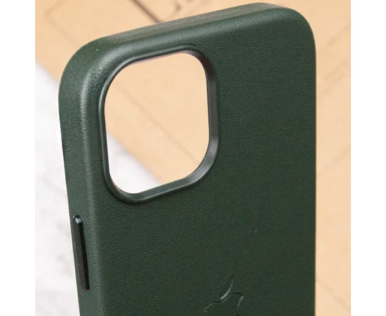 Кожаный чехол Leather Case (AAA) with MagSafe для Apple iPhone 12 Pro / 12 (6.1") Forest Green