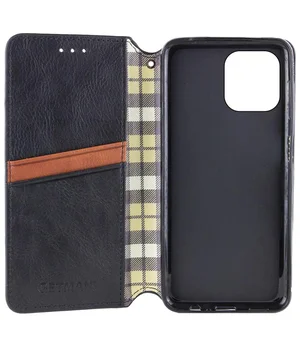 Кожаный чехол-книжка GETMAN Cubic (PU) для Apple iPhone 12 Pro / 12 (6.1") Черный