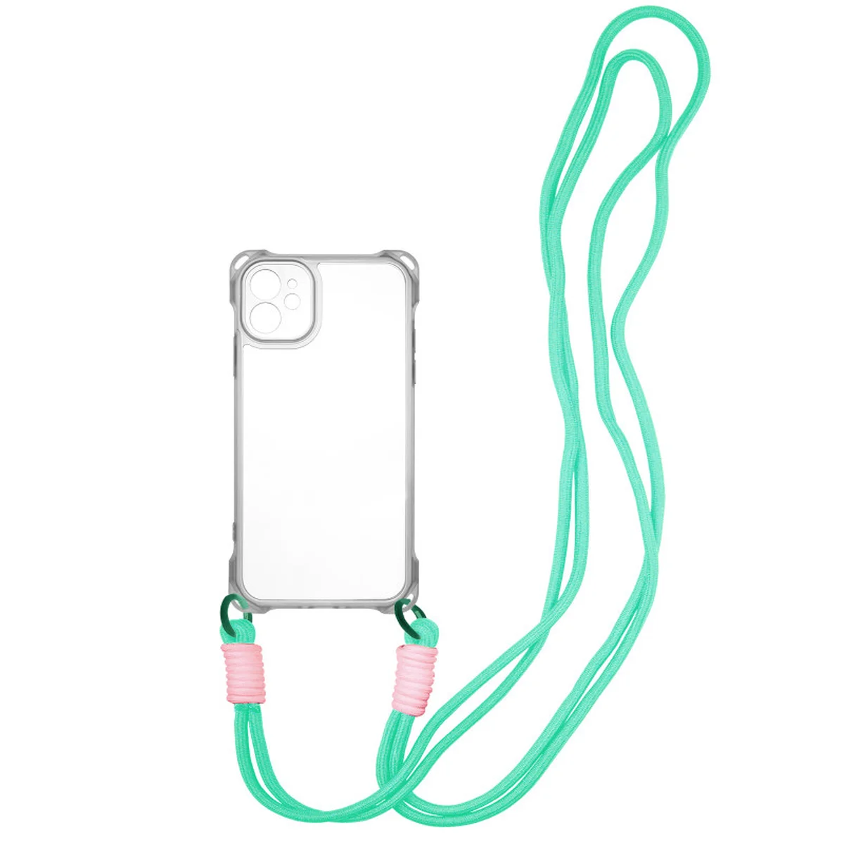 Чехол TPU CrossBody with straps для Apple iPhone 12 (6.1") Transparent