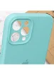 Чохол Silicone Case Full Camera Protective (AA) Apple iPhone 12 Pro (6.1") Бірюзовий / Marine Green