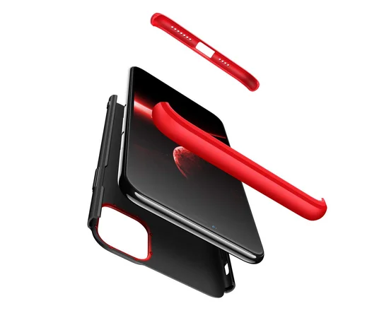 Пластикова накладка GKK LikGus 360 градусів (opp) для Apple iPhone 12 (6.1 ") Чорний / Червоний