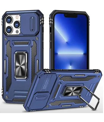 Удароміцний чохол Camshield Army Ring для Apple iPhone 12 Pro / 12 (6.1") Синій / Navy