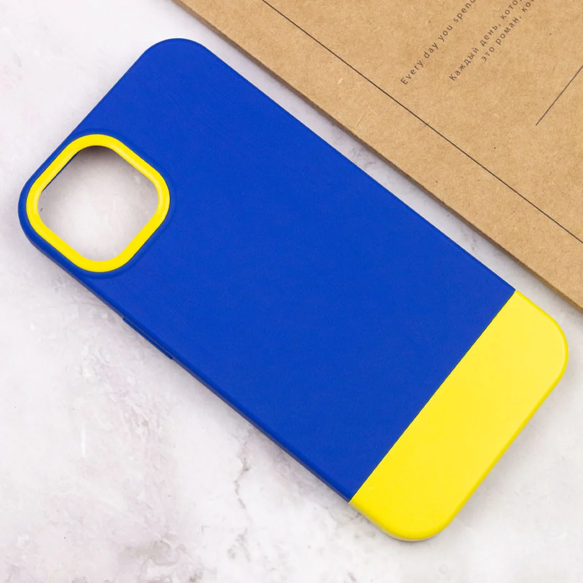 Чехол TPU+PC Bichromatic для Apple iPhone 12 Pro / 12 (6.1") Navy Blue / Yellow