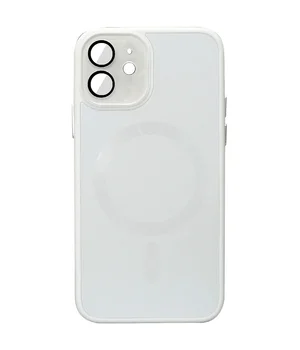 Чохол TPU+Glass Sapphire Midnight with MagSafe для Apple iPhone 12 (6.1") Білий / White