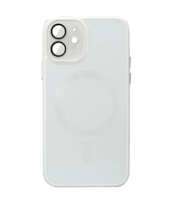 Чохол TPU+Glass Sapphire Midnight with MagSafe для Apple iPhone 12 (6.1") Білий / White