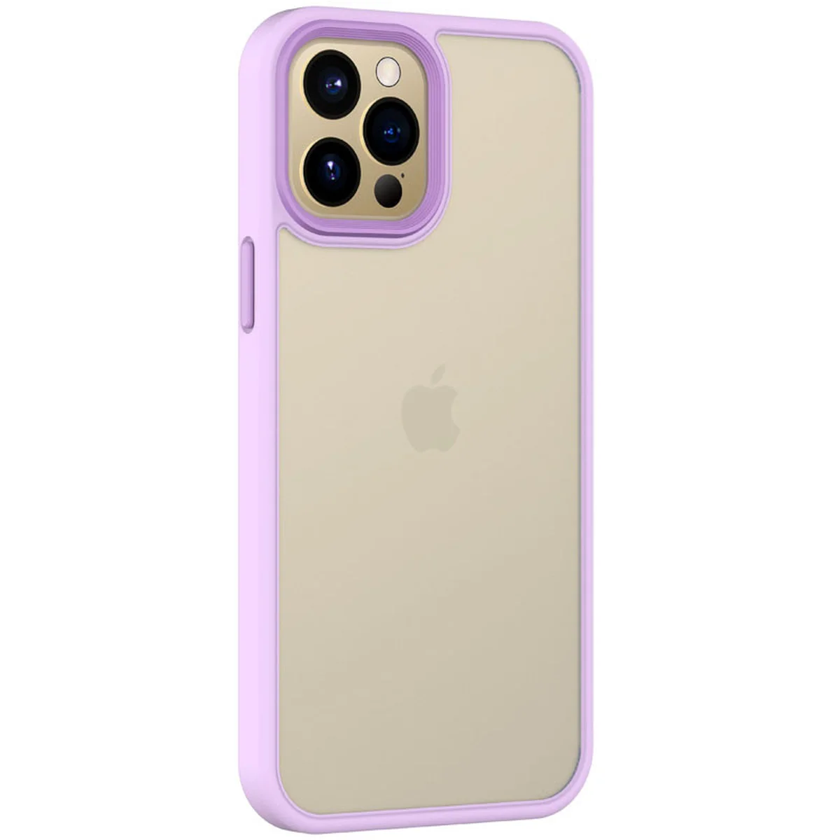 TPU+PC чехол Metal Buttons для Apple iPhone 12 Pro / 12 (6.1") Сиреневый