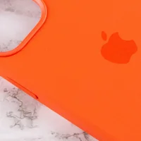 Чохол Silicone case (AAA) full with Magsafe and Animation для Apple iPhone 12 Pro / 12 (6.1 ") Помаранчевий / Electric Orange