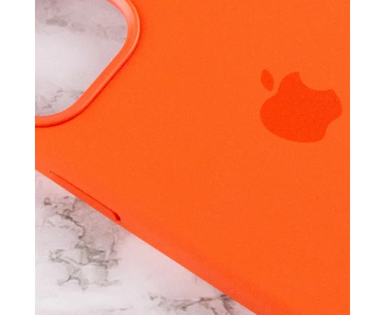 Чехол Silicone case (AAA) full with Magsafe and Animation для Apple iPhone 12 Pro / 12 (6.1") Оранжевый / Electric Orange