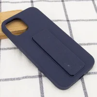 Чехол Silicone Case Hand Holder для Apple iPhone 12 Pro / 12 (6.1") Темно-синий / Midnight blue
