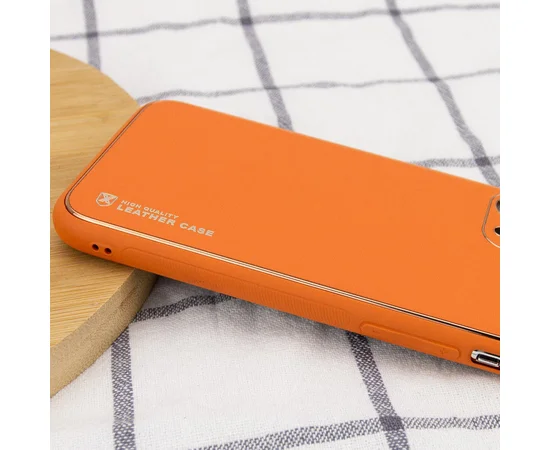 Шкіряний чохол Xshield для Apple iPhone 12 (6.1 ") Помаранчевий / Apricot