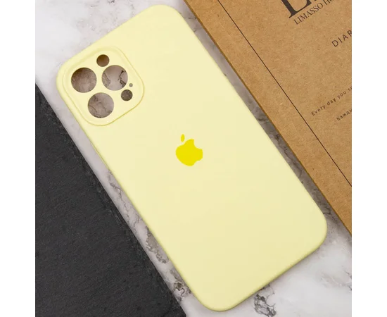 Чохол Silicone Case Full Camera Protective (AA) Apple iPhone 12 Pro (6.1") Жовтий / Mellow Yellow