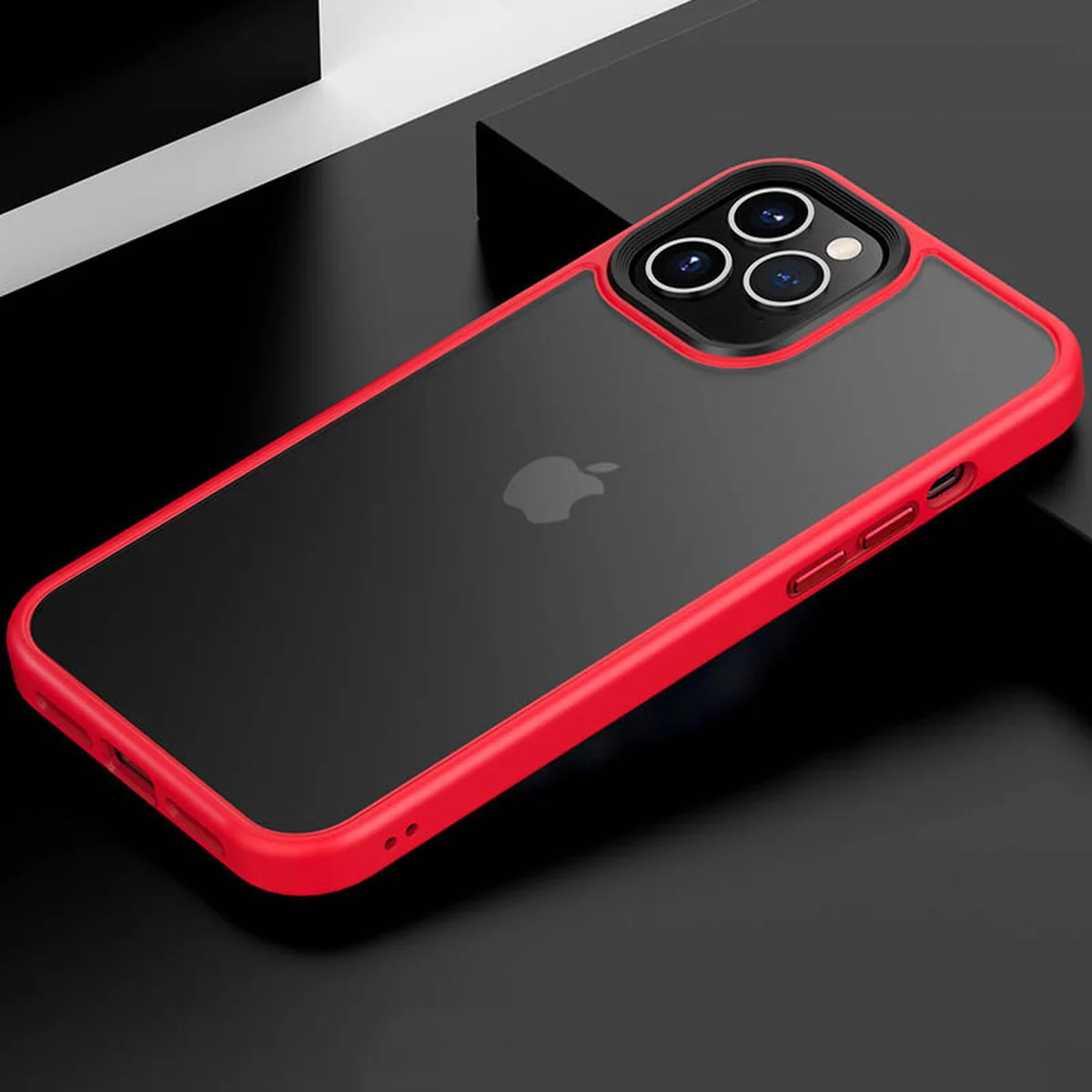 TPU+PC чехол Metal Buttons для Apple iPhone 12 Pro / 12 (6.1") Красный