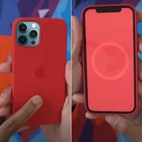 Чехол Silicone case (AAA) full with Magsafe and Animation для Apple iPhone 12 Pro / 12 (6.1") Красный / Red