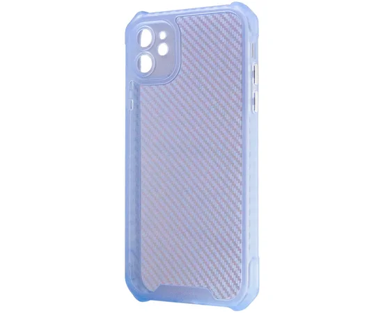 Чехол TPU Ease Carbon color series для Apple iPhone 12 (6.1") Синий / Прозрачный