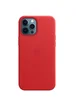 Кожаный чехол Leather Case (AAA) with MagSafe and Animation для Apple iPhone 12 Pro / 12 (6.1") Red