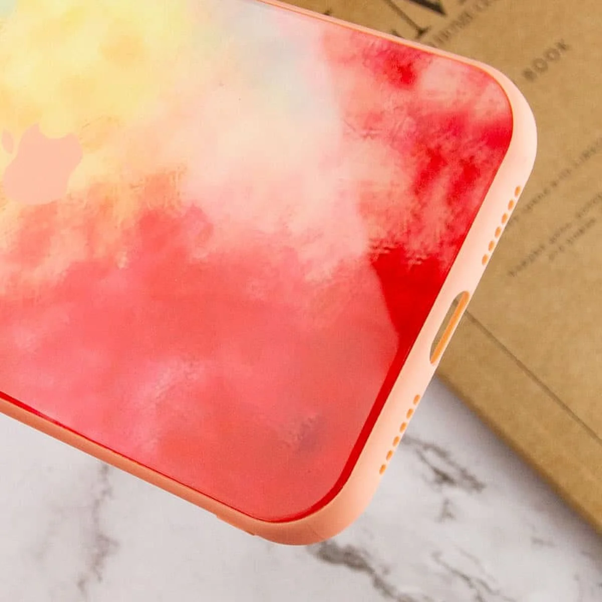 Чохол TPU+Glass Impasto abstract для Apple iPhone 12 (6.1") Red yellow