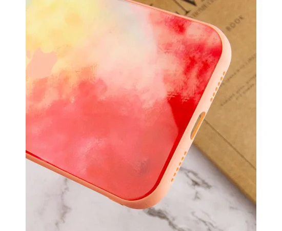 Чехол TPU+Glass Impasto abstract для Apple iPhone 12 (6.1") Red yellow