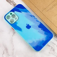 Чехол TPU+Glass Impasto abstract для Apple iPhone 12 Pro (6.1") Blue