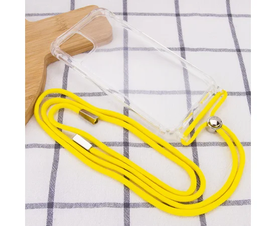 Чехол TPU Crossbody Transparent для Apple iPhone 12 Pro / 12 (6.1") Желтый