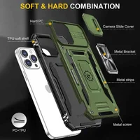 Ударопрочный чехол Camshield Army Ring для Apple iPhone 12 Pro / 12 (6.1") Оливковый / Army Green