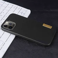 Шкіряна накладка G-Case Sheep Skin Dark Series для Apple iPhone 12 Pro / 12 (6.1 ") Чорний