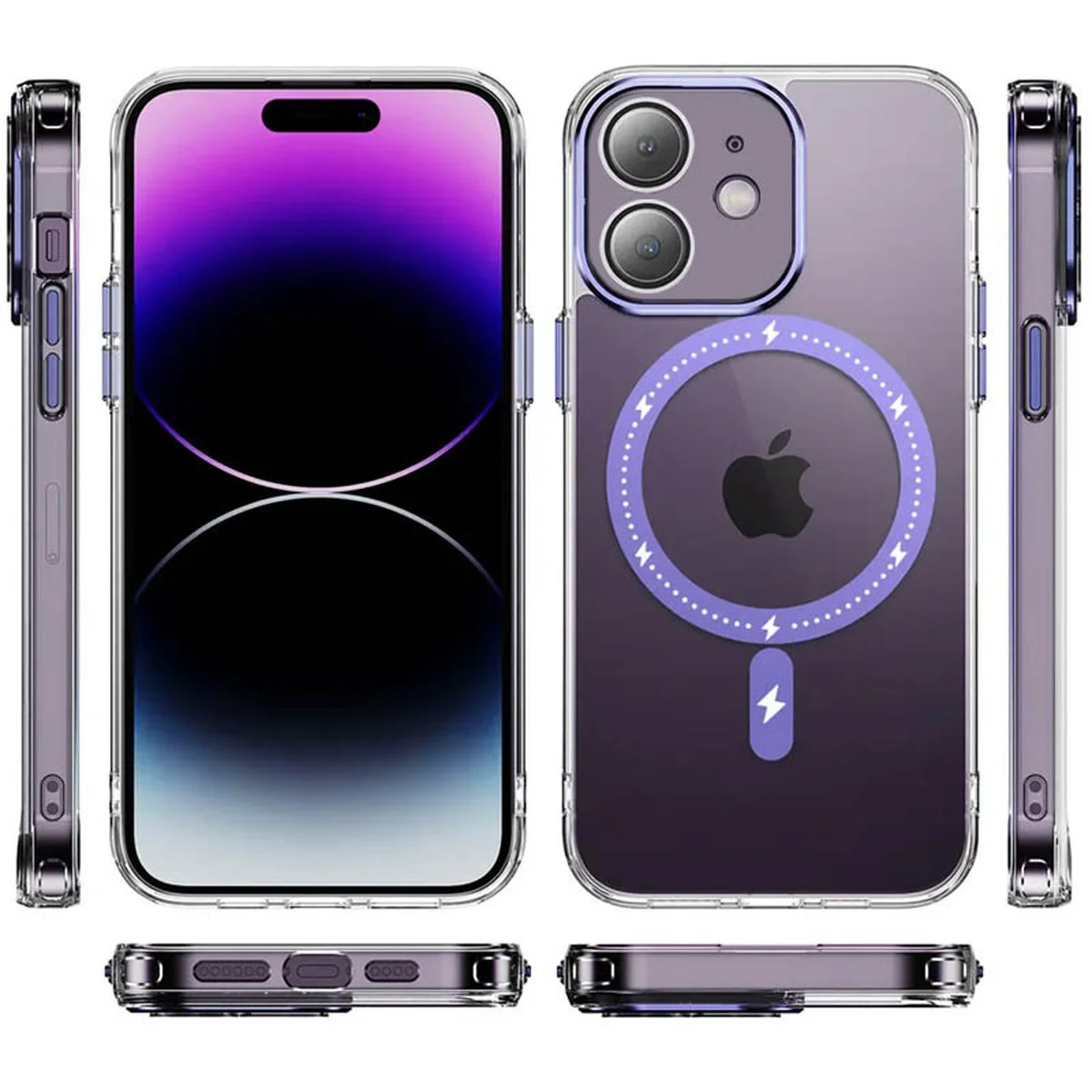 Чехол TPU+PC Colorful with MagSafe для Apple iPhone 12 (6.1") Purple