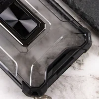 Удароміцний чохол Transformer CrystalRing для Apple iPhone 12 Pro (6.1") Чорний + Прозорий / Чорний