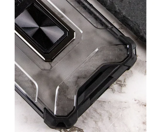 Ударопрочный чехол Transformer CrystalRing для Apple iPhone 12 Pro (6.1") Черный + Прозрачный / Черный