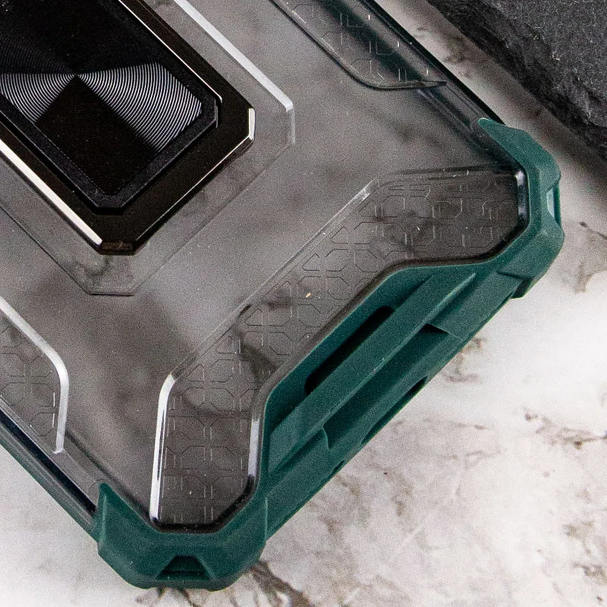 Ударопрочный чехол Transformer CrystalRing для Apple iPhone 12 (6.1") Темно-зеленый