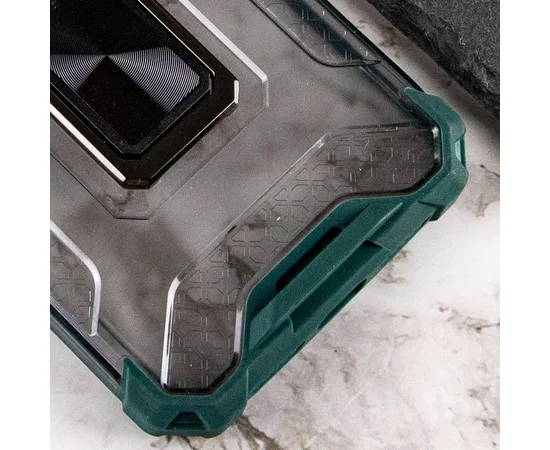 Ударопрочный чехол Transformer CrystalRing для Apple iPhone 12 (6.1") Темно-зеленый