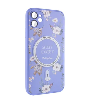 TPU+PC чохол Secret Garden with MagSafe для Apple iPhone 12 (6.1") Lilac