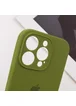 Чехол Silicone Case Full Camera Protective (AA) для Apple iPhone 12 Pro (6.1") Зеленый / Dark Olive / PVH