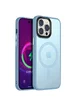 TPU+PC чехол Metal Buttons with MagSafe Colorful для Apple iPhone 12 Pro / 12 (6.1") Голубой