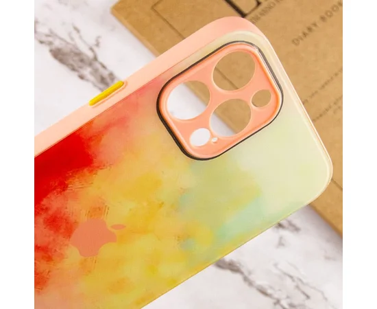 Чехол TPU+Glass Impasto abstract для Apple iPhone 12 Pro (6.1") Red yellow