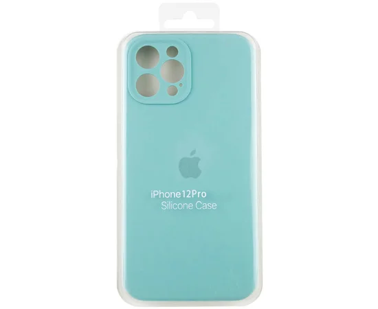 Чохол Silicone Case Full Camera Protective (AA) Apple iPhone 12 Pro (6.1") Бірюзовий / Marine Green