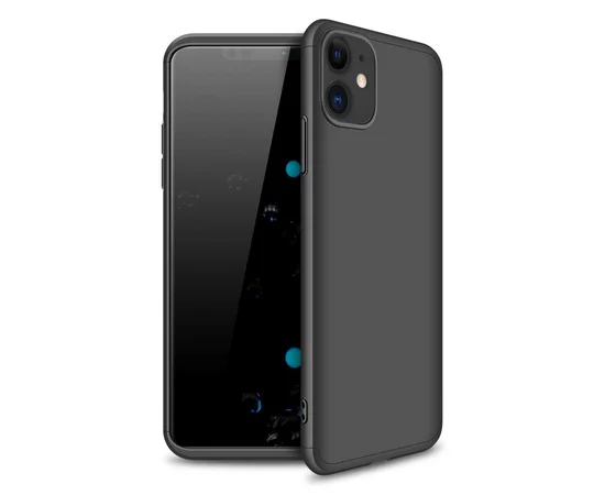 Пластиковая накладка GKK LikGus 360 градусов (opp) для Apple iPhone 12 (6.1") Черный